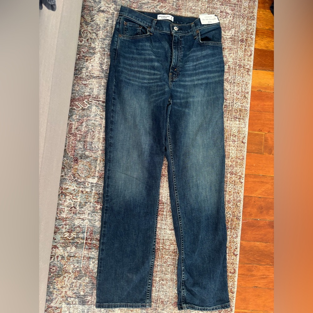 Abercrombie & Fitch Dark Blue Straight Leg Jeans